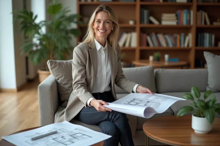 Femme d'affaires confiante dans un bureau moderne
