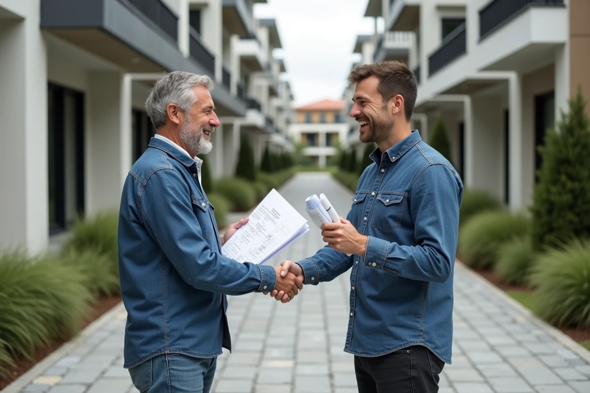 Homme souriant serrant la main d